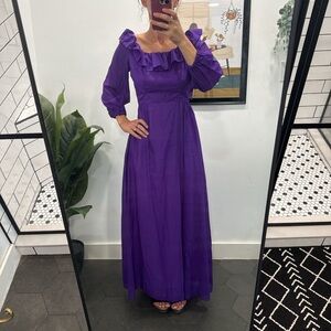 Priscilla of Boston Long Sleeve Purple Dress